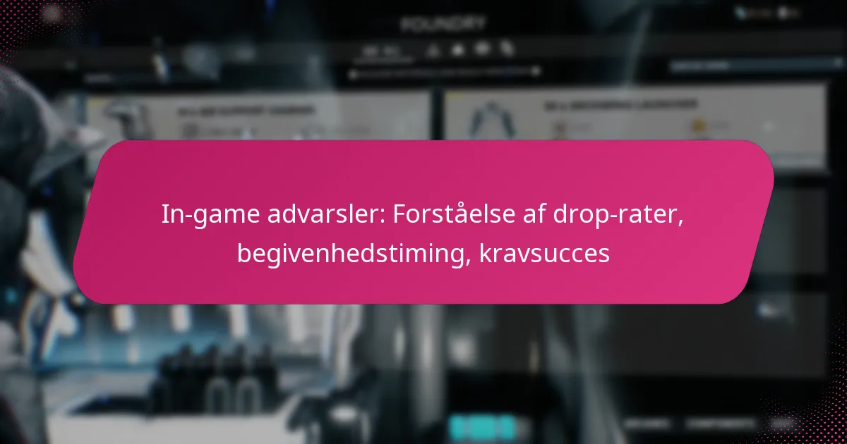 In-game advarsler: Forståelse af drop-rater, begivenhedstiming, kravsucces