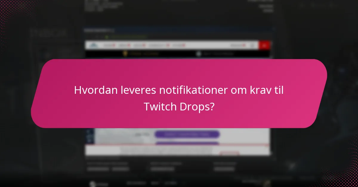 Hvordan leveres notifikationer om krav til Twitch Drops?